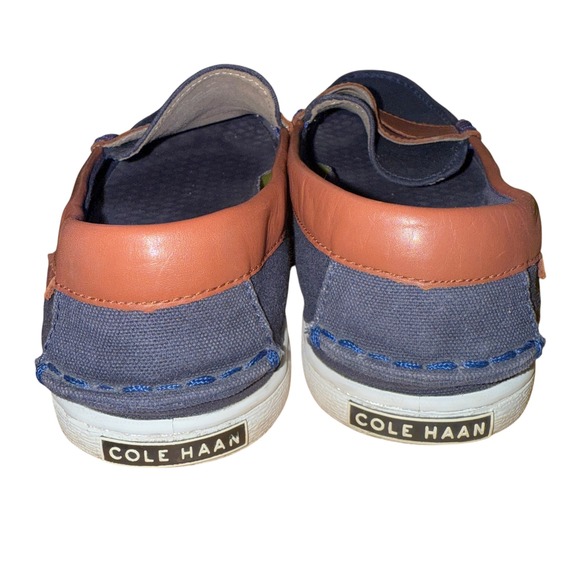 Cole Haan Nantucket 2.0 Penny Loafers Canvas/Leather Shoes Pre-Owned Mens 10M - Picture 16 of 17